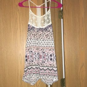 Maurices floral criss cross tank top